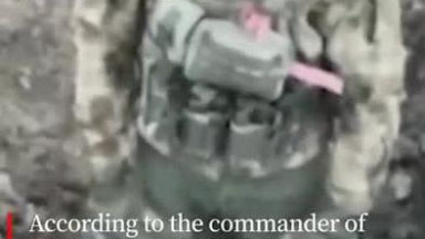 Russian soldier surrenders to Ukrainian drone outside Bakhmut