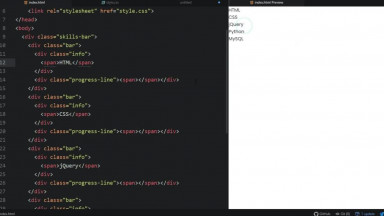 Animated Skills Bar UI Design using only HTML &amp; CSS