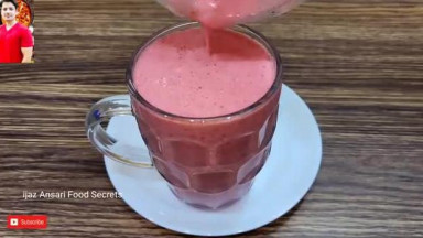 Strawberry Milkshake Recipe By ijaz Ansari   Restaurant Style Strawberry Jui